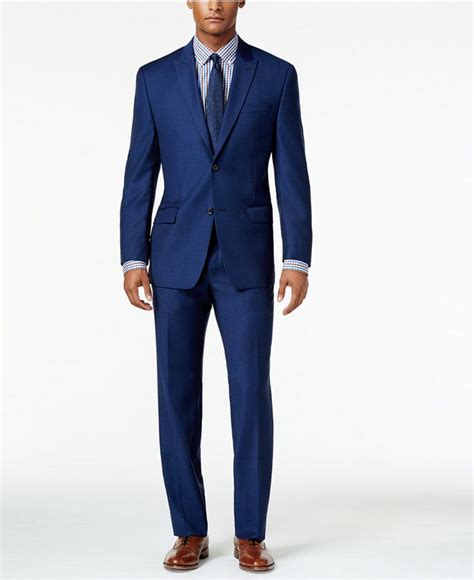 michael kors mens suit windowpane blue|Michael Kors Men's Blue Suits .